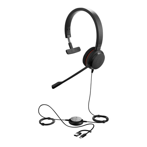 Kabelgebundenes Mono-Headset Jabra Evolve 20 USB-C/A für den Bürogebrauch 150-7000Hz Leichtgewicht