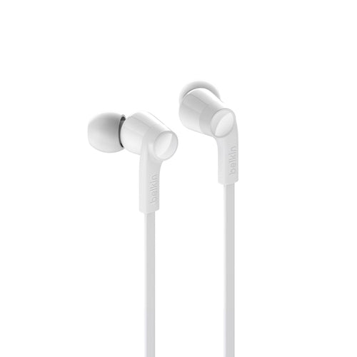 Belkin ROCKSTAR Wired Headphones for Calls and Music - White