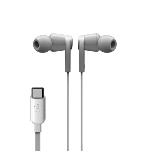 Belkin ROCKSTAR Wired Headphones for Calls and Music - White