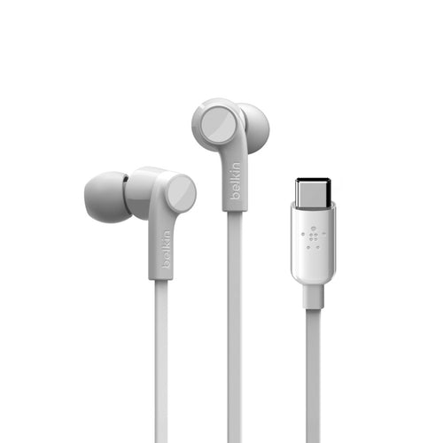 Belkin ROCKSTAR Wired Headphones for Calls and Music - White