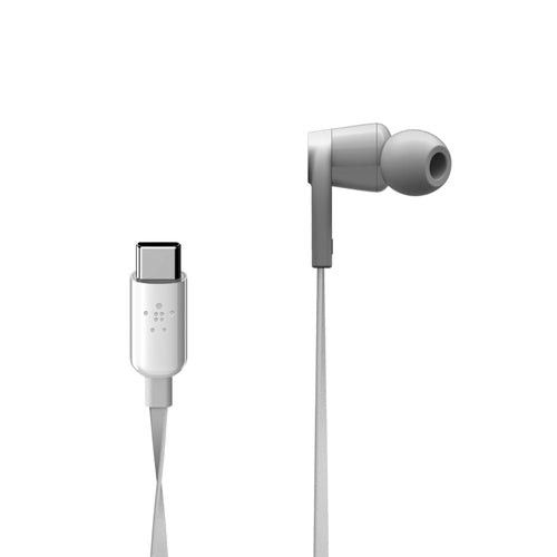 Belkin ROCKSTAR Wired Headphones for Calls and Music - White