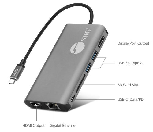 Siig JU-DK0F11-S1 laptop dock/port replicator