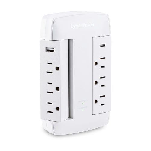 Surge Protector CyberPower CSP600WSURC5 900 Joules 6 AC Outlets NEMA 5-15R