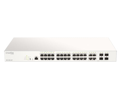 Network Switch D-Link DBS-2000-28P 28-Port Gigabit PoE 193W 4x 1G Combo Rack-Mountable