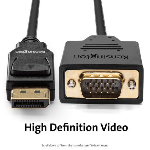 Video Cable Adapter Kensington K33024WW DisplayPort to VGA 1.8m