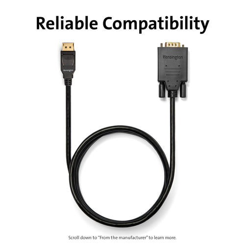 Video Cable Adapter Kensington K33024WW DisplayPort to VGA 1.8m