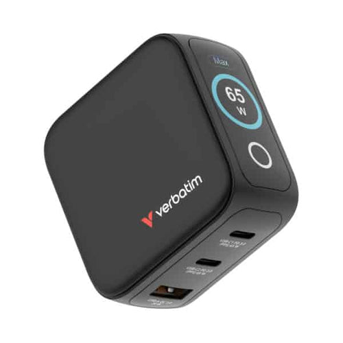 Verbatim 65W Mini GaN Charger with Display