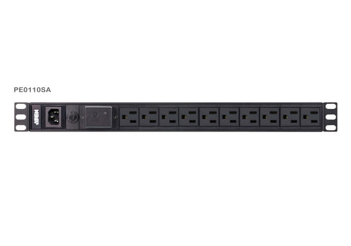 Stromverteilereinheit (PDU) 1HE Aluminium Schwarz 10 AC-Ausgänge