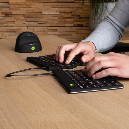 Ergonomische Split-QWERTY-Tastatur R-Go Tools Bluetooth Wireless Schwarz