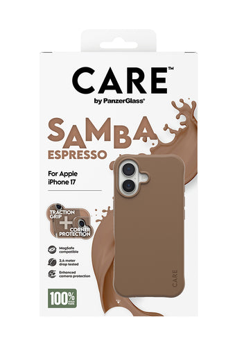 PanzerGlass CARE™ by ® Samba Case Espresso w. MagSafe iPhone 17 mobile phone case