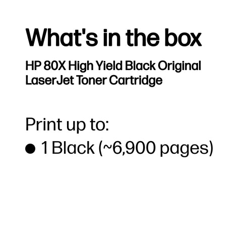 HP 80X High Yield Black Original LaserJet toner cartridge