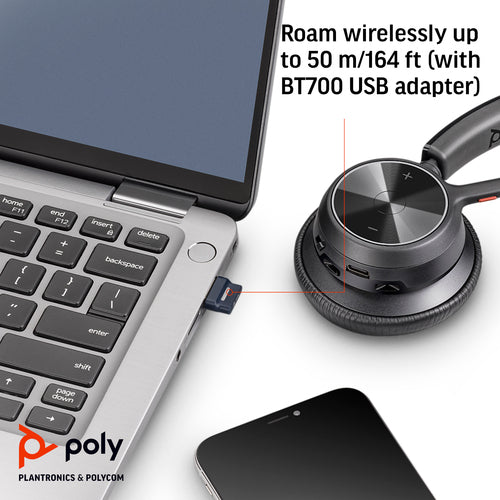 HP Poly Voyager 4320 Wireless Headset – USB-C – Schwarz – Büro & Callcenter
