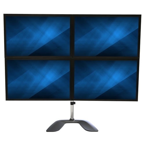 StarTech Ergonomischer Quad-Monitorständer – Höhenverstellbar, Silbernes Finish – 4-Monitor-Halterung
