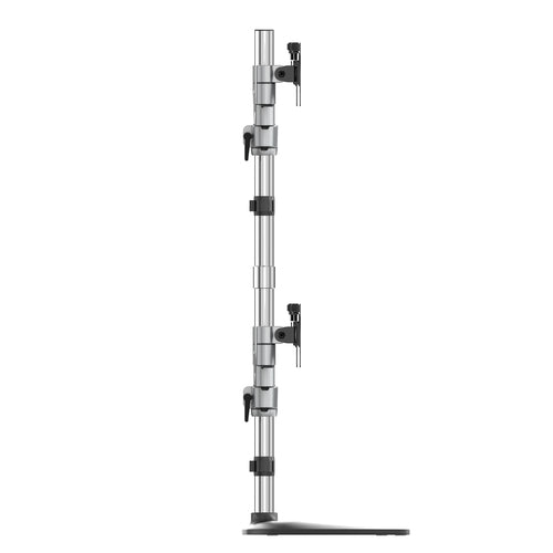 StarTech Ergonomischer Quad-Monitorständer – Höhenverstellbar, Silbernes Finish – 4-Monitor-Halterung