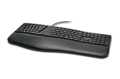 Kensington Pro Fit Ergo QWERTZ Kabelgebundene Tastatur, voller Größe, Schwarz