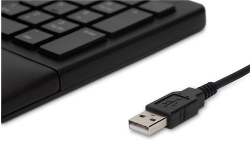 Kensington Pro Fit Ergo QWERTZ Kabelgebundene Tastatur, voller Größe, Schwarz