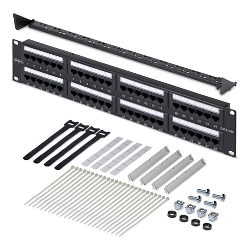 StarTech.com CPANEL48 48-Port Cat6-Patchfeld – Rackmontiertes Ethernet-Netzwerk