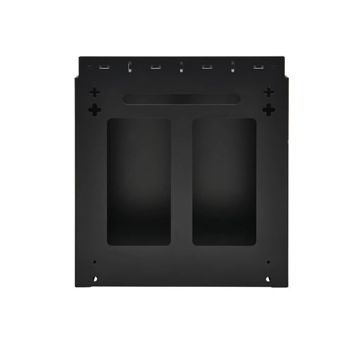 Vertikal montiertes 4U Mini-Rack-Gehäuse aus schwarzem Stahl zur Wandmontage