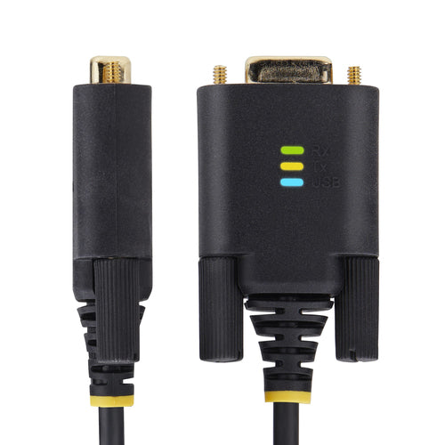 2-Port USB to Serial Adapter Cable 13ft FTDI RS232 Black