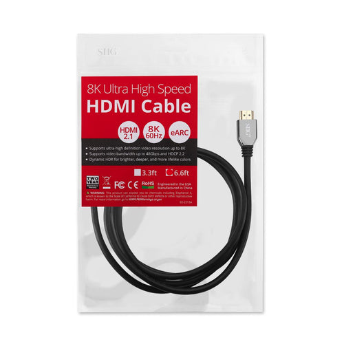 HDMI Cable Siig CB-H21511-S1 2m 48 Gbit/s Black and Grey