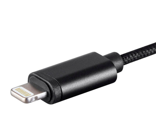 Mobile Phone Cable Monoprice 3.5mm to Lightning Aluminium Black
