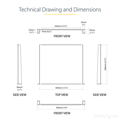 StarTech.com CABSHELF116 rack accessory