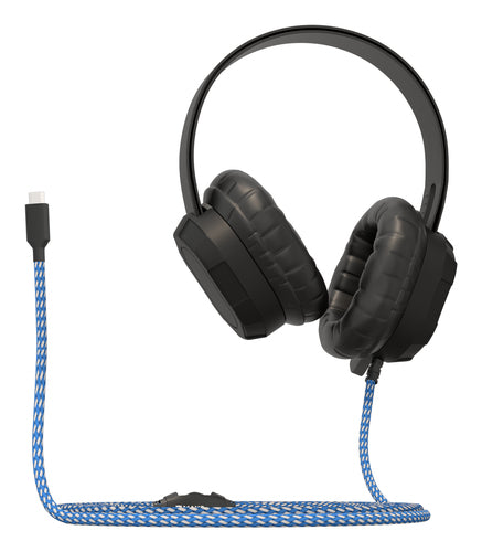 Wired Headset MAXCases USB-C Inline Volume Control Microphone Black