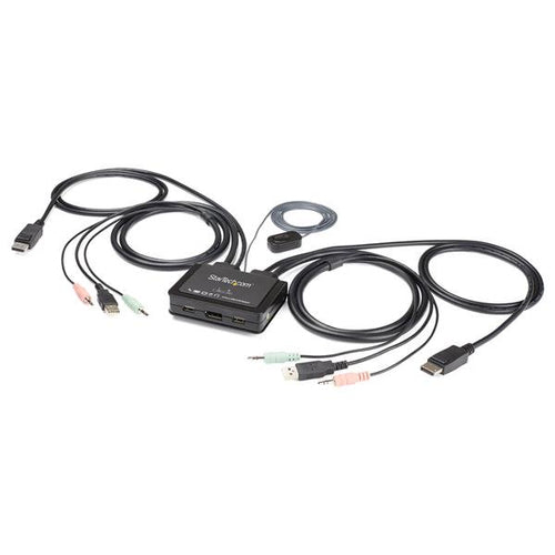 KVM Switch 2 Port DisplayPort 4K 60Hz Ultra HD USB Compact