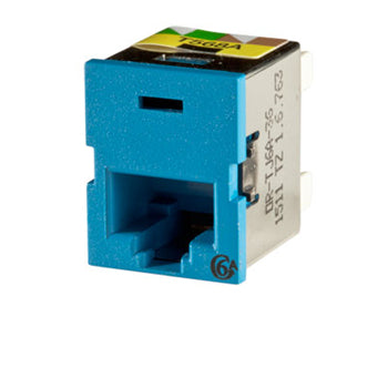 Cat6a RJ-45 Keystone Modul Blau Abgewinkelt Buchse Legrand