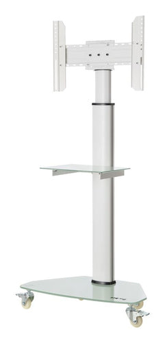 TV Mount Stand 37-70 Inch Adjustable 600x400mm Aluminum Glass White