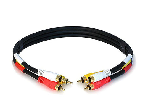 Monoprice 6026 0.45m RG-59/U Coaxial RCA Cable - Black/Red/White/Yellow