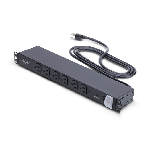 14-fach Rackmount Stromverteilereinheit 1HE Stahl Schwarz für 19-Zoll-Racks