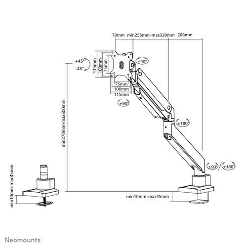 Neomounts NM-D775WHITEPLUS monitor mount / stand