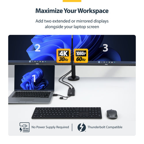 StarTech.com 107B USB to Dual HDMI Adapter - 4K & 1080p Support
