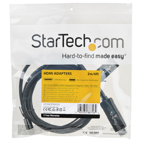 StarTech 1,8m HDMI auf Mini DisplayPort Adapter - 4K 30Hz - USB Stromversorgung