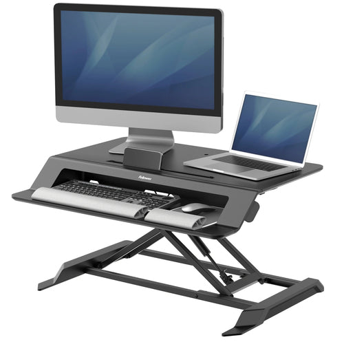Fellowes Lotus LT höhenverstellbarer Schreibtischaufsatz – Schwarz
