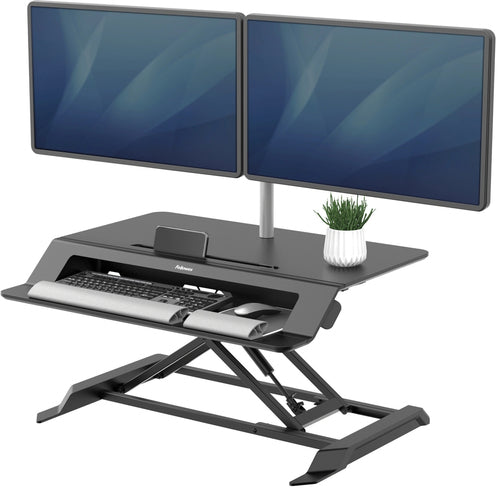 Fellowes Lotus LT höhenverstellbarer Schreibtischaufsatz – Schwarz