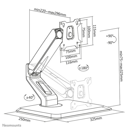 Neomounts FPMA-D885BLACK monitor mount / stand