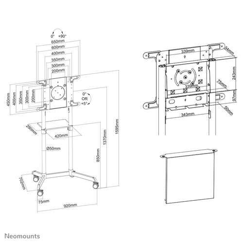 Neomounts NS-M1250WHITE multimedia cart/stand
