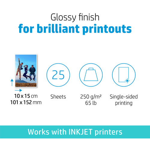 HP Advanced Glossy Photo Paper-25 sht/10 x 15 cm borderless