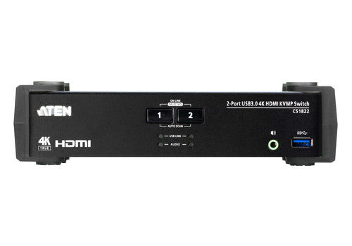 KVM Switch ATEN CS1822 4K Ultra HD 4096x2160 Compact Black