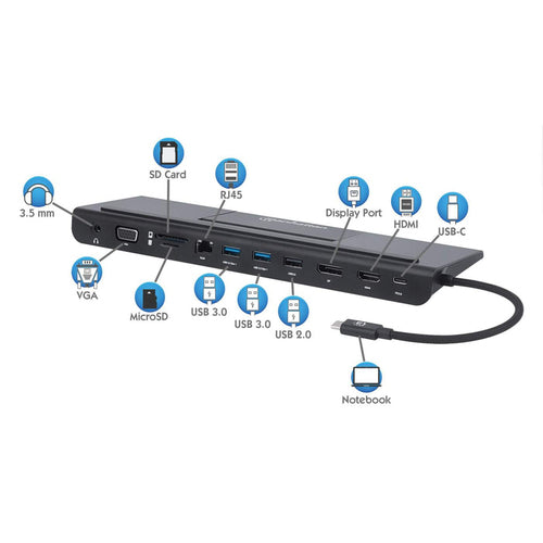 Manhattan 153478 laptop dock/port replicator