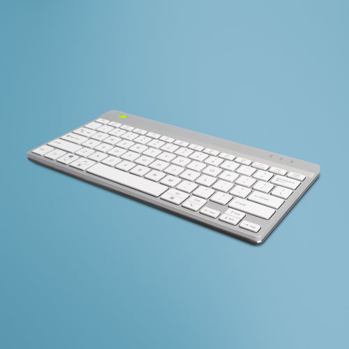 Ergonomische kabellose Bluetooth-Tastatur R-Go Compact Break Mini QWERTY Scherenmechanismus Weiß