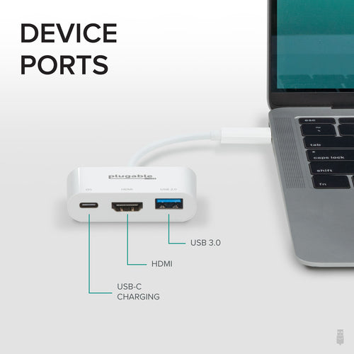 Plugable USB-C Multiport Adapter USBC-MD103 – 4K HDMI, USB 3.0, Ladefunktion