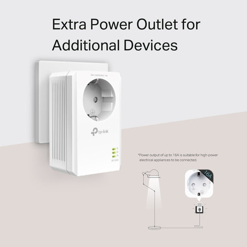 PowerLine Network Adapter TP-Link TL-PA7017P 1000Mbit/s Gigabit Passthrough HomePlug AV2