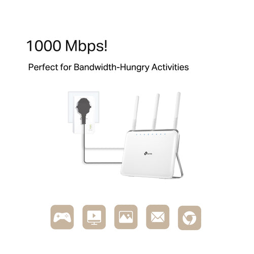 PowerLine Network Adapter TP-Link TL-PA7017P 1000Mbit/s Gigabit Passthrough HomePlug AV2