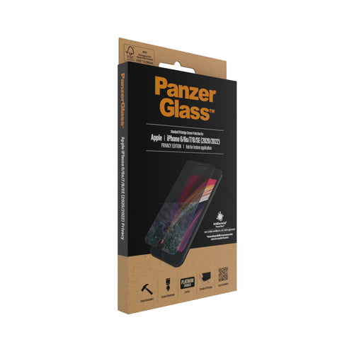 PanzerGlass ® Privacy Screen Protector iPhone SE (2020/2022) | 8 | 7 | 6 | 6s | Standard Fit