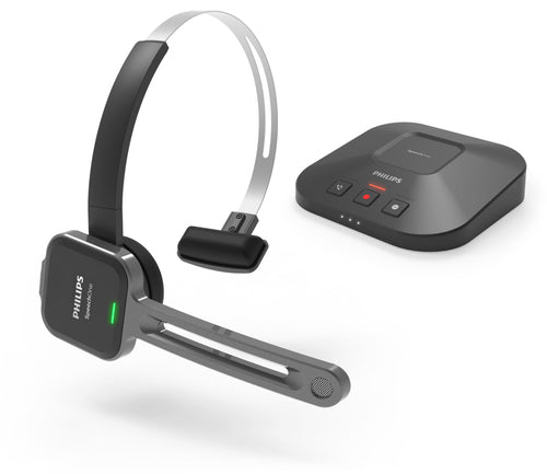 Philips SpeechOne Kabelloses Diktier-Headset, 12 Std. Akkulaufzeit, 70 dB Klarer Klang