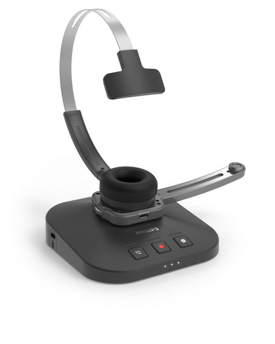Philips SpeechOne Kabelloses Diktier-Headset, 12 Std. Akkulaufzeit, 70 dB Klarer Klang