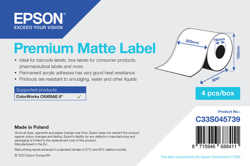 Epson C33S045739 printer label